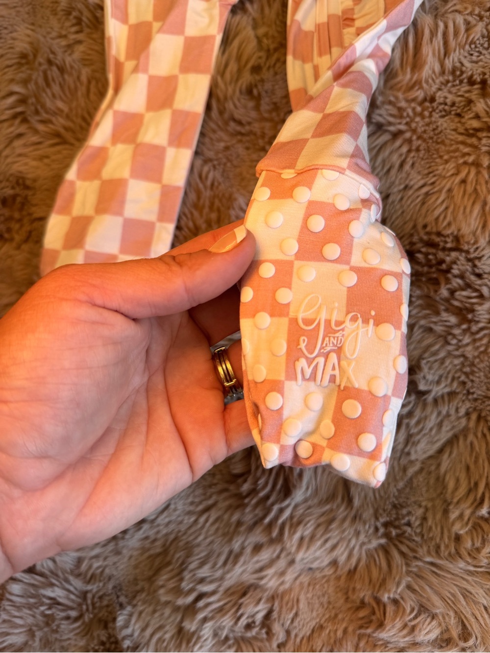Pink Checkerboard Zip-Front Baby One-Piece NEW - Picture 2 of 4